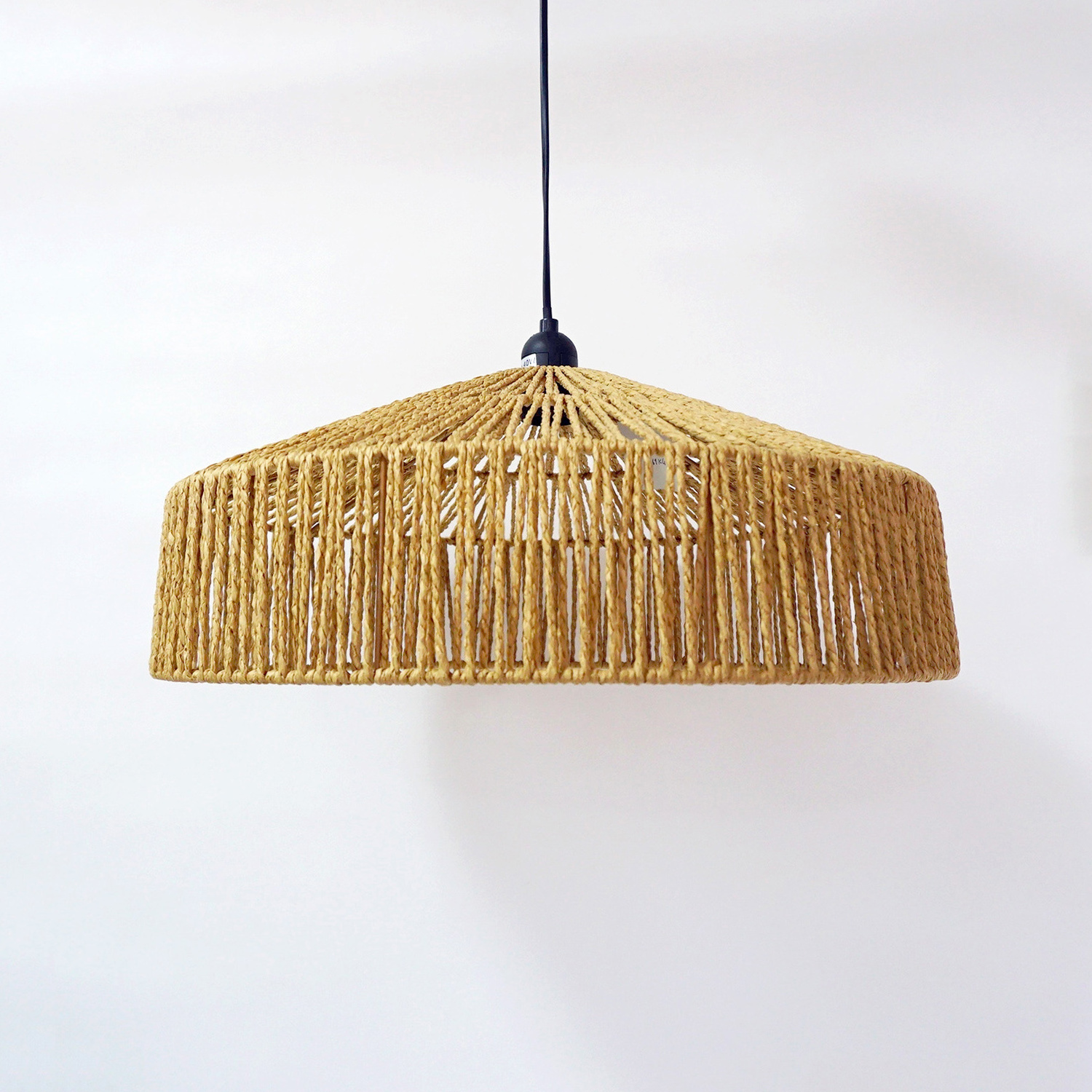 XH Bohemia Natural Rattan Wicker Paper Rope Lace Handmade Woven Cover Shade Ceiling Lighting Pendant Lampshade