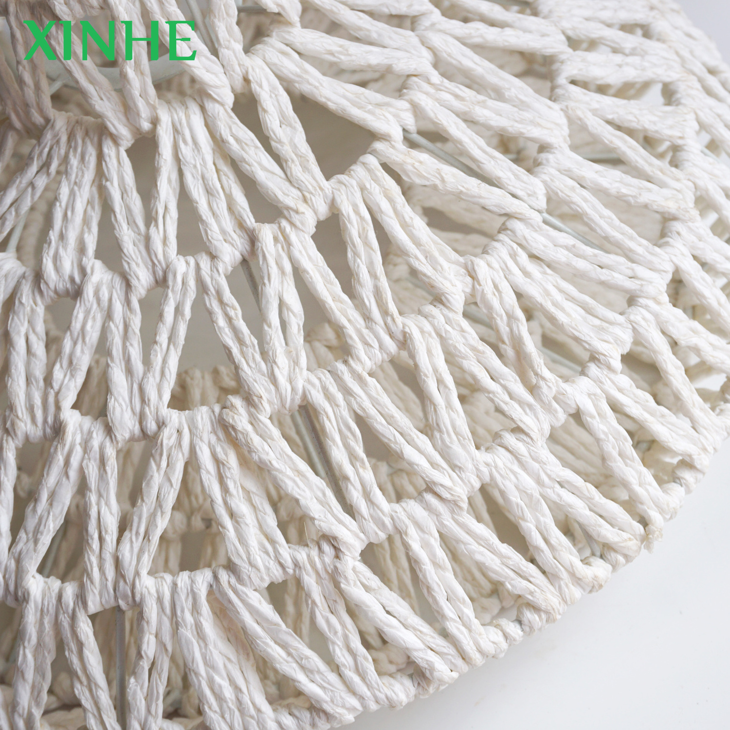 XH XINHE Wholesale Umbrella-shaped Home Restaurant Decor Lighting cover Paper Rope string Handwoven Lamp Shade pendent light