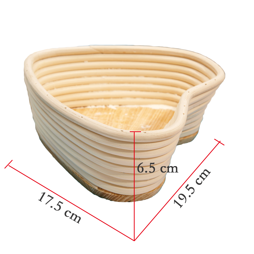 XH Heart Shape Artisan Bread Bowl Food Grade Handmade Proofing Basket Indonesia rattan basket