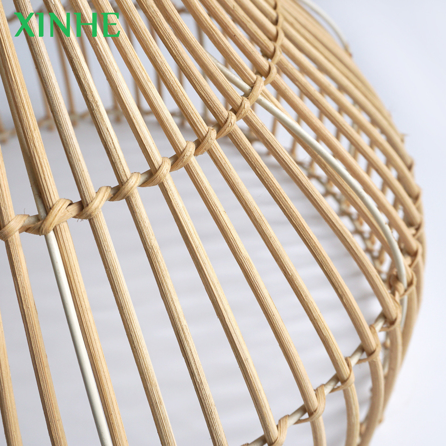 XH Minimalism Style Nordic Home Decor Lamp Cover Handmade Woven Natural Wicker Rattan Light Lamp Shade