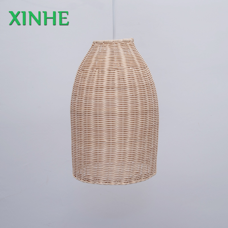 XH Hot Sell Wicker Hand woven Dome Ceiling Lamp shade hanging lamp for Home and Shop decor rattan lantern