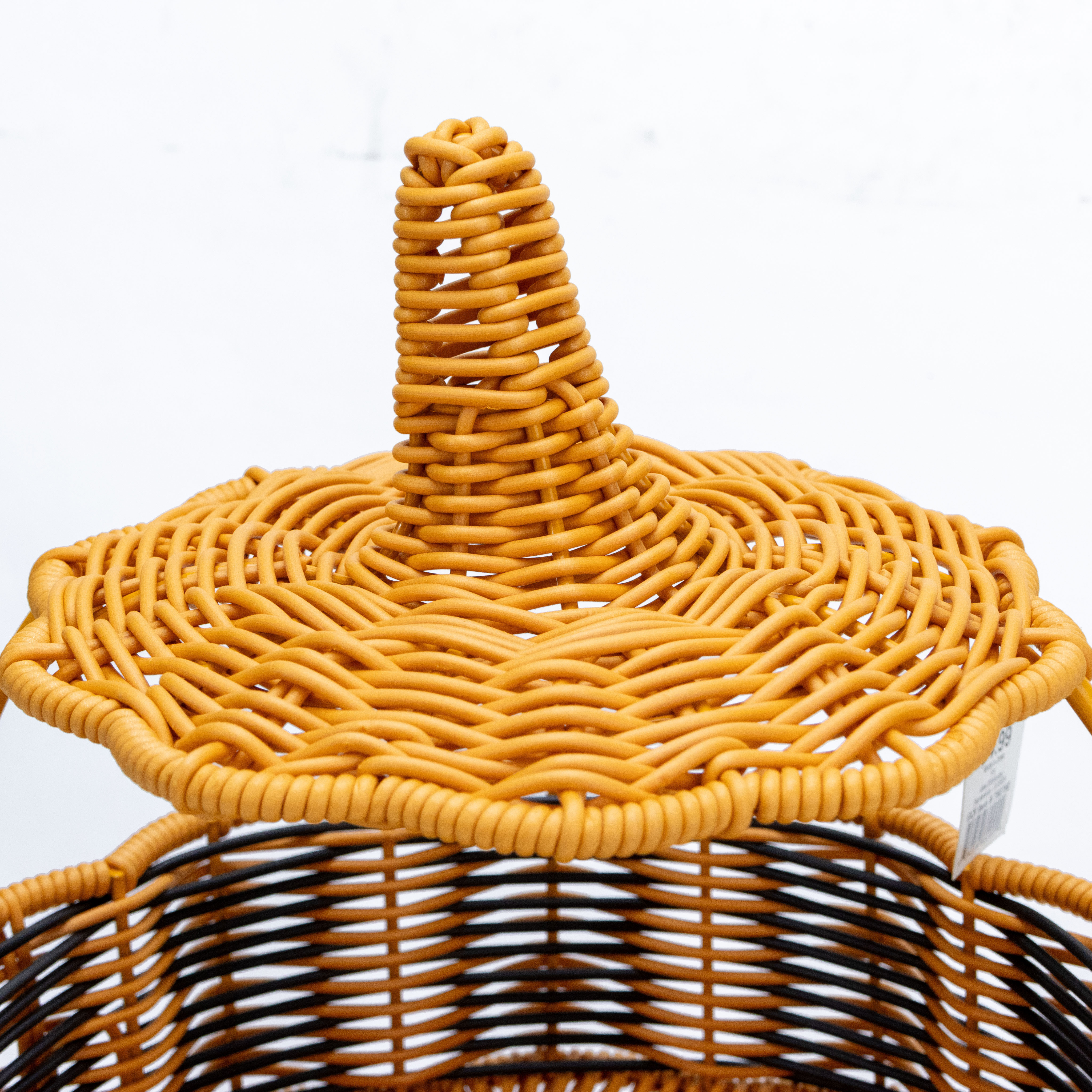 XH Factory Handwoven Cute Durable shelf Pumpkin Shape Plastic Rattan Gift Three-layge shelf for halloween Storage basket