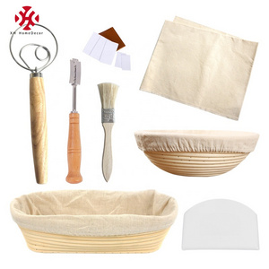 XH Factory Wholesale 100% Handmade Natural Round Rattan cloth liner Banneton Proofing Baking Artisan Sourdough Bread baskets