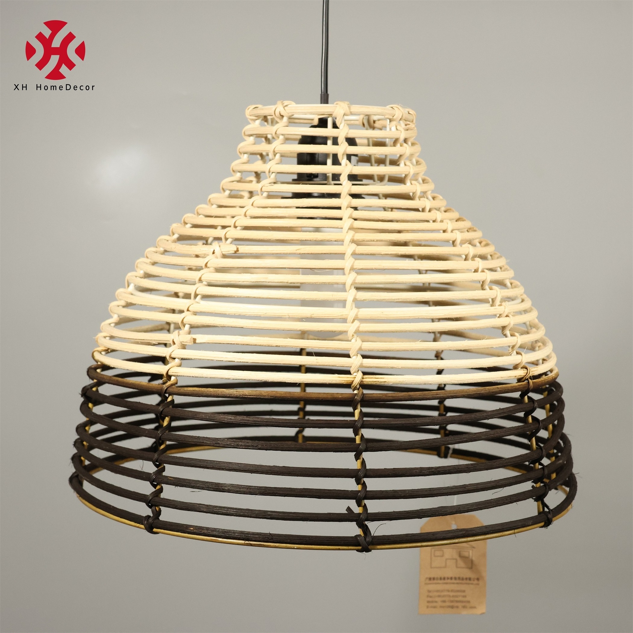 XH Minimalism Nordic Home Decor Natural Rattan Wicker Bohemia Decoration lighting Pendant Lampshade Handmade Woven Lamp cover