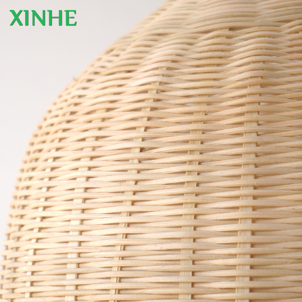 XH Factory Wholesale High Quality Home Decor Natural Rattan Dome Wicker Pendant light hanging Lampshade Hand Woven Lamp shade