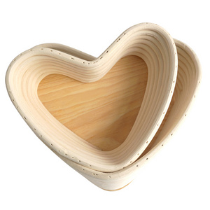 XH Heart Shape Artisan Bread Bowl Food Grade Handmade Proofing Basket Indonesia rattan basket