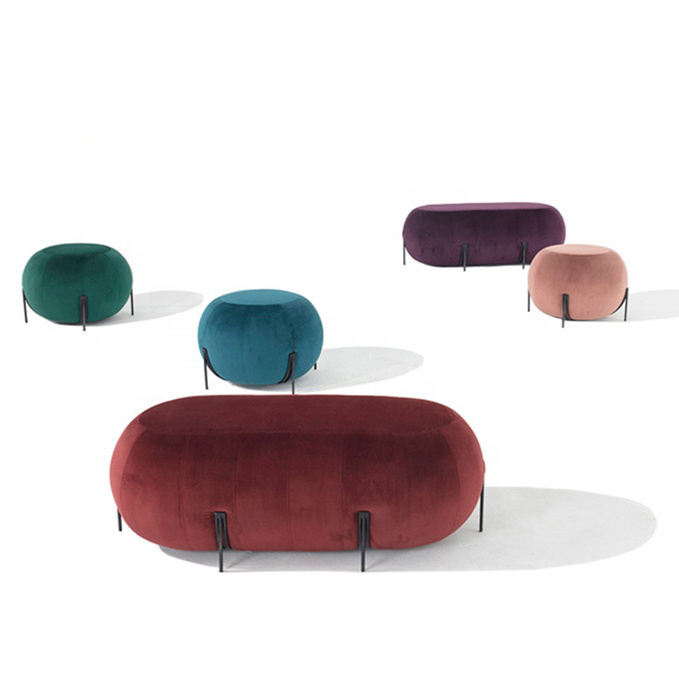 Dressing Room Modern Ottoman Velvet Ottoman Puff Ottoman