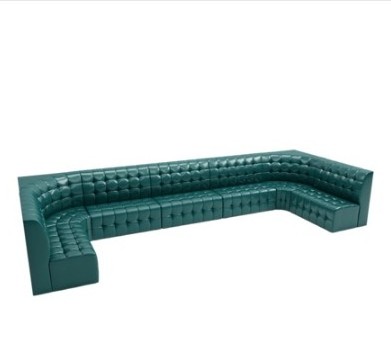 high density foam Tufted Leather Customized Luxury strip night club sofa lounge nail bar furniture