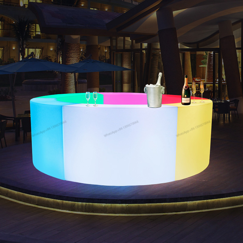 Circular LED Luminous Bar Scattering Table DJ Blending Table Hotel Front Desk Creative Furniture Outdoor Rental Props