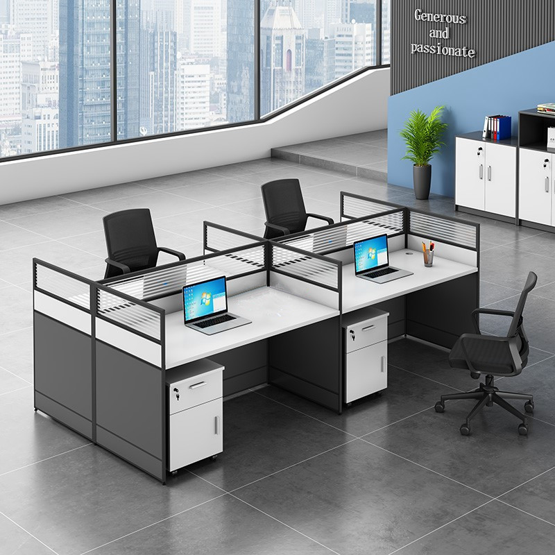 Office desk combination office minimalist modern staff desks, chairs, screens, workstations card slots wholesale