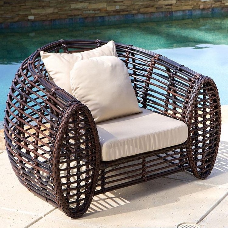 N&V Wicker Patio Furniture Rattan Conversation Chairs Loveseat with Table Cushions for Garden Backyard