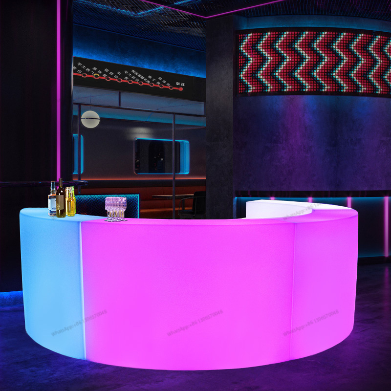 Circular LED Luminous Bar Scattering Table DJ Blending Table Hotel Front Desk Creative Furniture Outdoor Rental Props