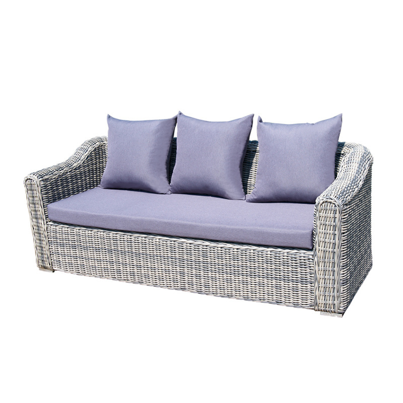 Outdoor Patio Funiture Set Sectional Sofa All Weather with Cushions and Rattan Coffee Table Ottomans,Grey