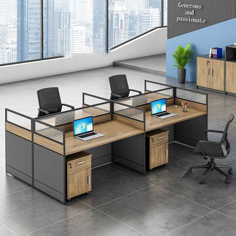 Office desk combination office minimalist modern staff desks, chairs, screens, workstations card slots wholesale