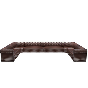 high density foam Tufted Leather Customized Luxury strip night club sofa lounge nail bar furniture