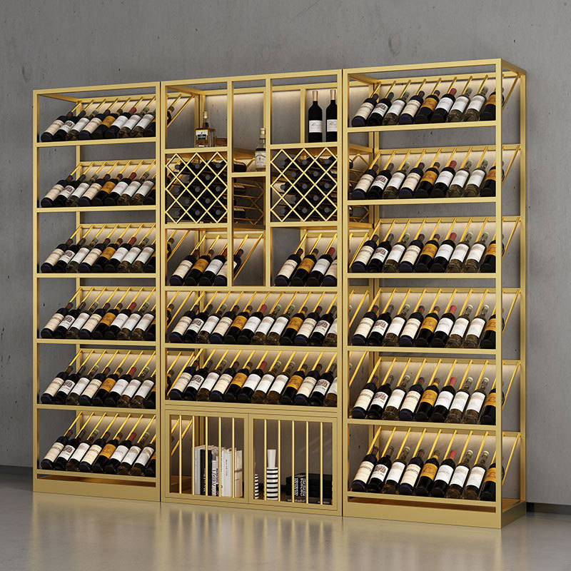 Light Luxury Wine Rack Cabinet Red Wine Inclined Shelf Display Stand Showcase Industrial Wind Wine Metal Shelf Customized