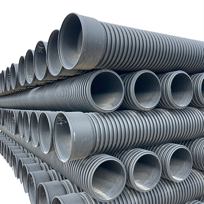 High Quality HDPE Double Wall Corrugated Pipe  SN4/SN8 Drainage Pipe For Water Supply