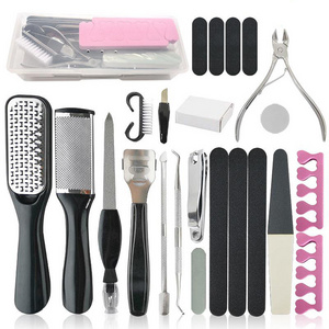 23 in 1 Pedicure Kit, Professional Manicure Foot Scrubber Nail Tools Callus remover Toe Nail Clippers Foot File Scraper