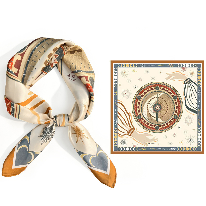 Spring and autumn flight attendant professional silk square scarf decoration tie hair band high sense silk scarf