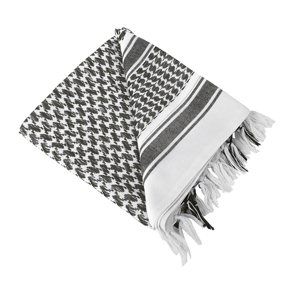 New Arrival Men Black On White Kufiya Arafat Hatta Cotton Unisex Scarf Ethnic Shemagh Keffiyeh Arab Palestine Scarf