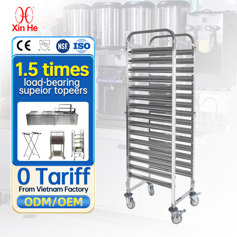 Movable Metals Stainless 201  Gastronorm Pans Bakery Gn Pan Truck Loading Cooling Trolley