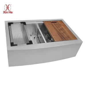 cUPC Customized Double Apron Front Kitchen Sink 36 Inch Farmhouse Workstation 304 316 Stainless Steel Farm Sink