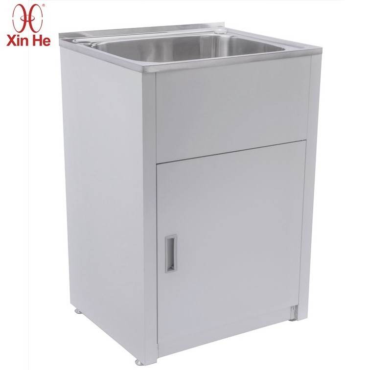 Customized Watermark Laundry Tub 304 316 Stainless Steel Standing Modern White Bathroom Laundry Cabinets Sink