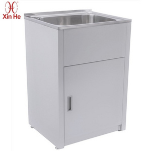 Customized Watermark Laundry Tub 304 316 Stainless Steel Standing Modern White Bathroom Laundry Cabinets Sink