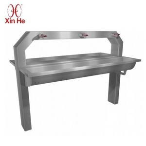 Customized Laundry Island Double Sink Freestanding Stainless Steel Commercial Sink Large Water Trough With Frame