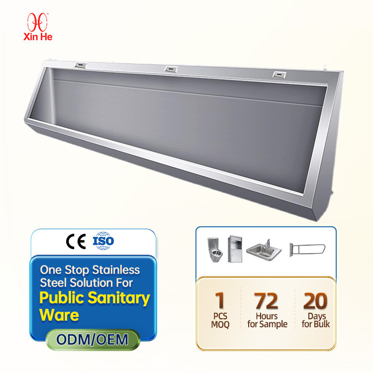 CE Customized Wall Hung Long Trough European Man Stainless Steel Male Urinal