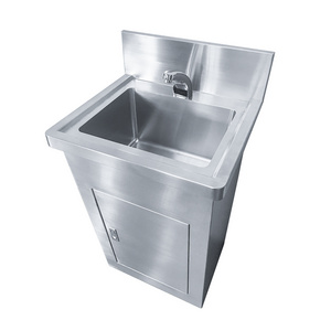 Stainless Steel Hand Washing Sink Floor Standing Column Washbasin Operating Room Hospital Sink