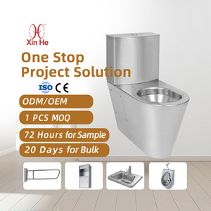 Customized Bathroom WC Piss Toilet Seat 2 Piece stainless Steel Sanitary Toilet