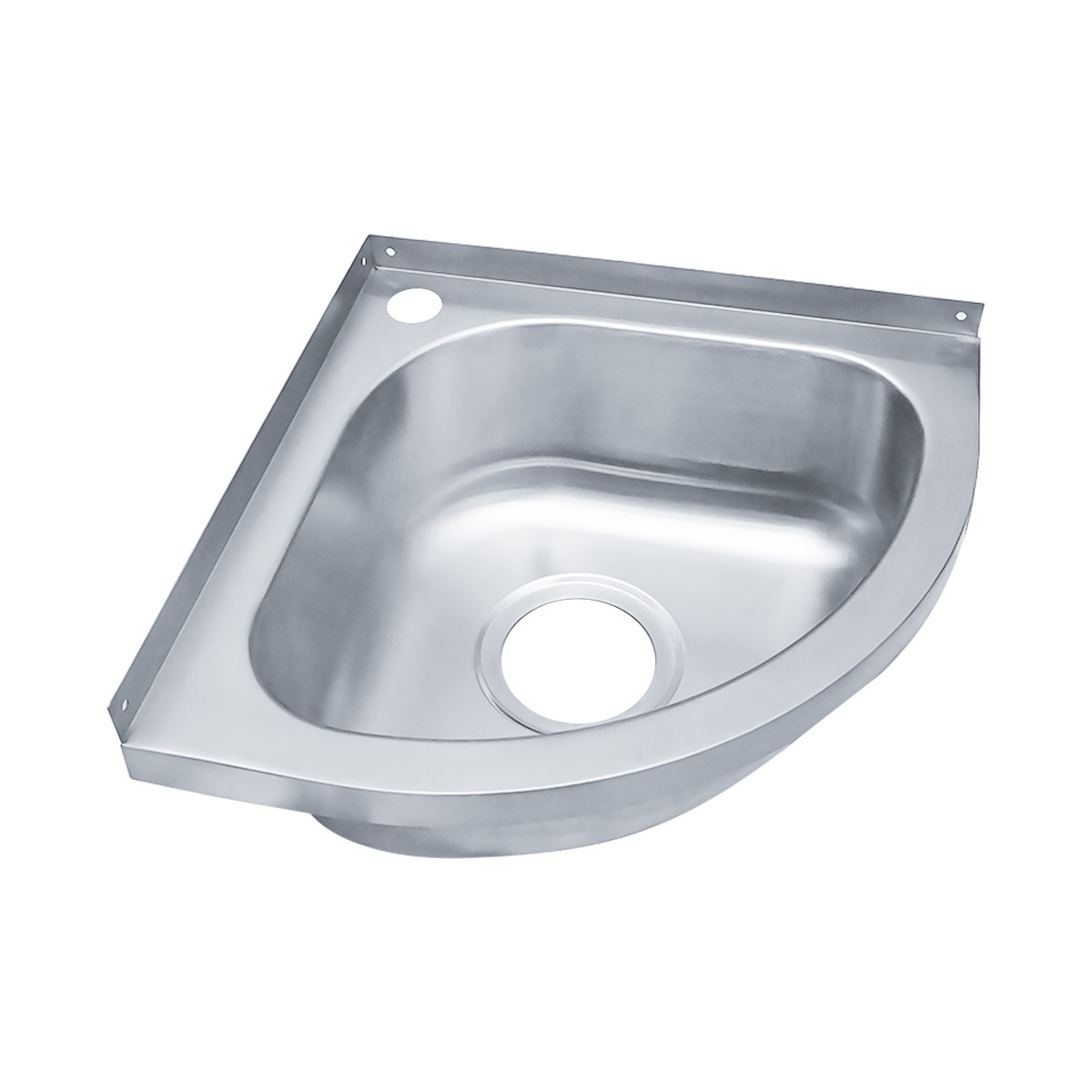 SS 304 Stainless Steel Triangular Small Size Wall Mounted Hand Wash Basin Commercial Corner Sink