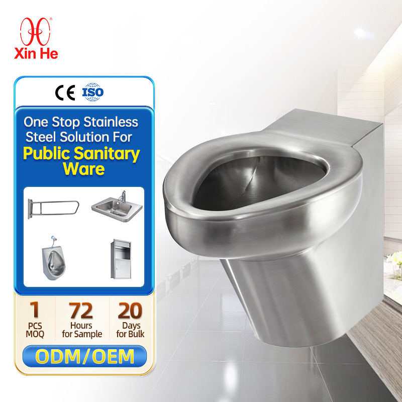 Customised  Construction Aadult One-Piece Hanging Sanitaryware Stainless Steel Toilet Pedestal Pan With Covers