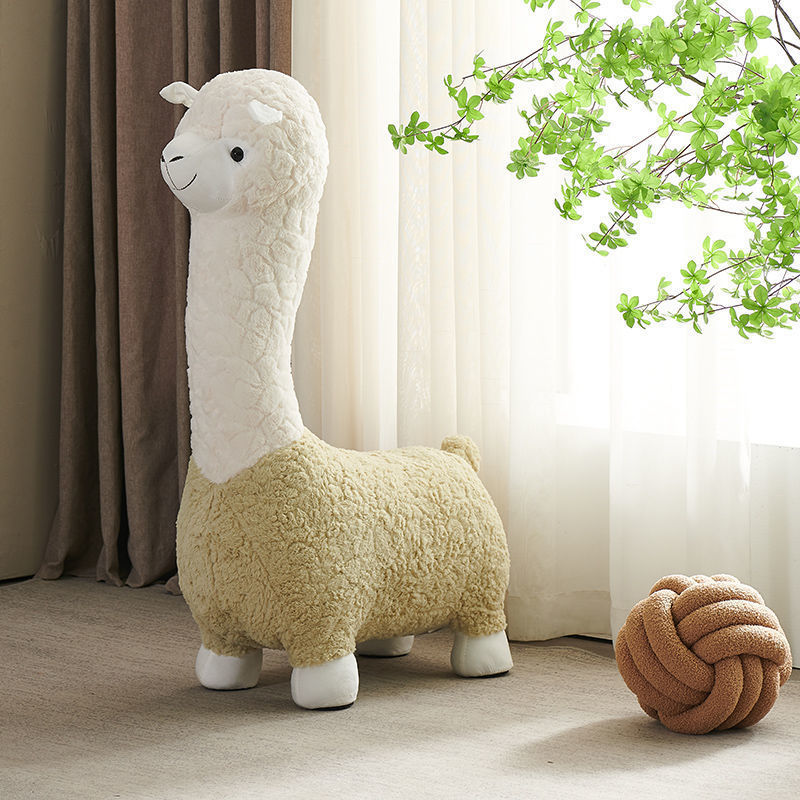 Cute soft cartoon plush chair alpaca shape cartoon mini sofa chair Kids Play Sofa Chair for cute girls and children