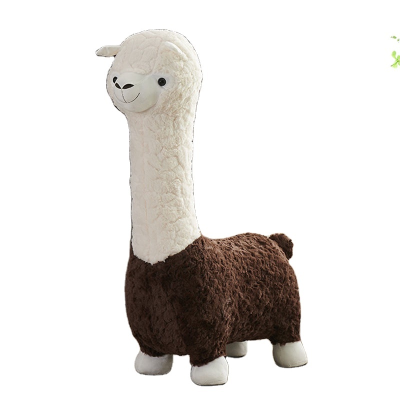 Cute soft cartoon plush chair alpaca shape cartoon mini sofa chair Kids Play Sofa Chair for cute girls and children