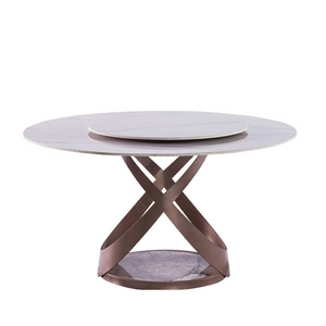 Modern marble round rotating dining room table large rotatable round dining table for home