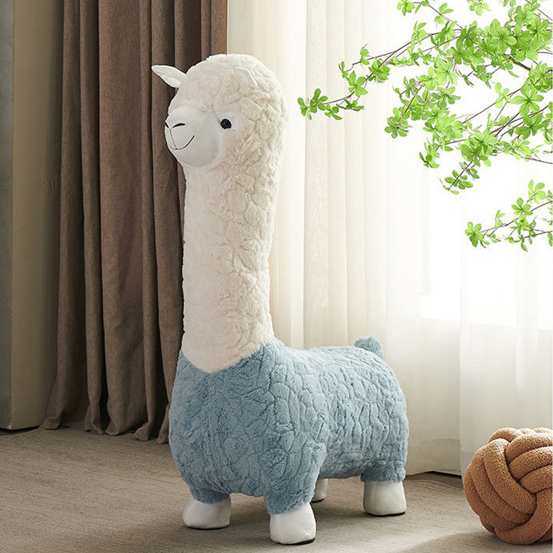 Cute soft cartoon plush chair alpaca shape cartoon mini sofa chair Kids Play Sofa Chair for cute girls and children