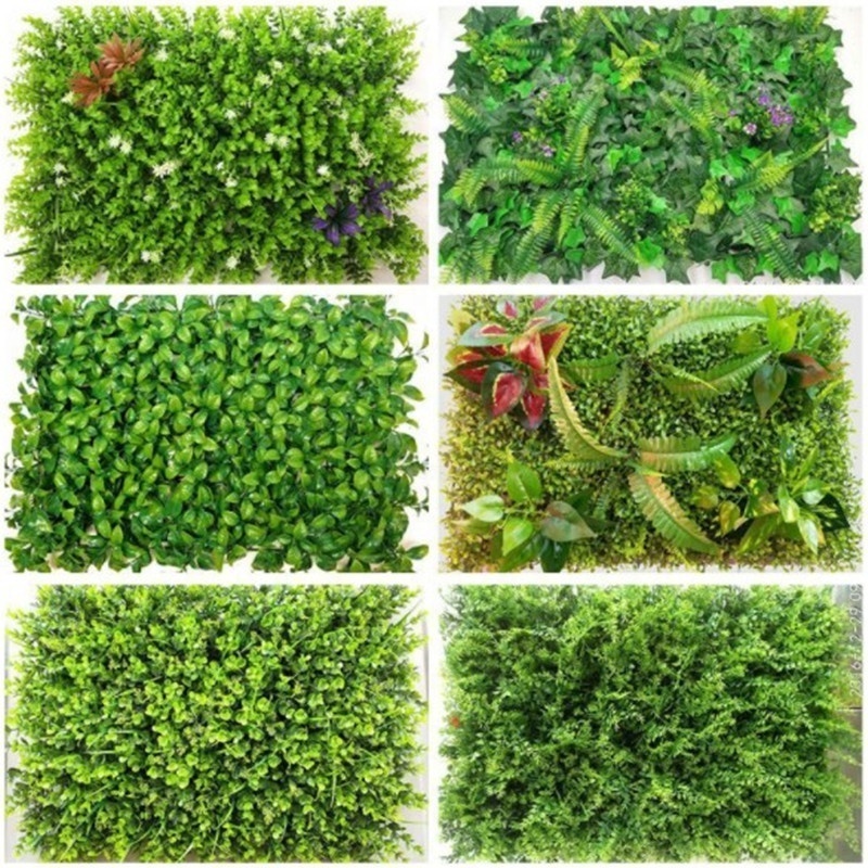 Outdoor and Indoor plastic artificial grass fence green plants wall for vertical grass wall decor for home garden store