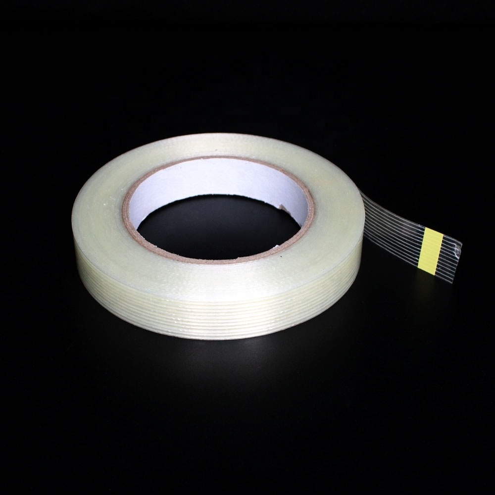 Recyclable Heavy Duty Straight and Cross Mesh Fiber Fiberglass Reinforced Filament Strapping Packing Self Adhesive Tape