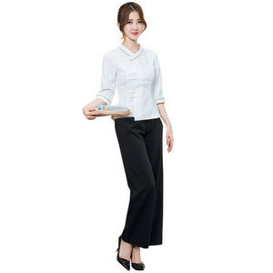 Cotton and linen fabric female Thai SPA scrub suit sets Beauty salon uniform Nail shop uniform