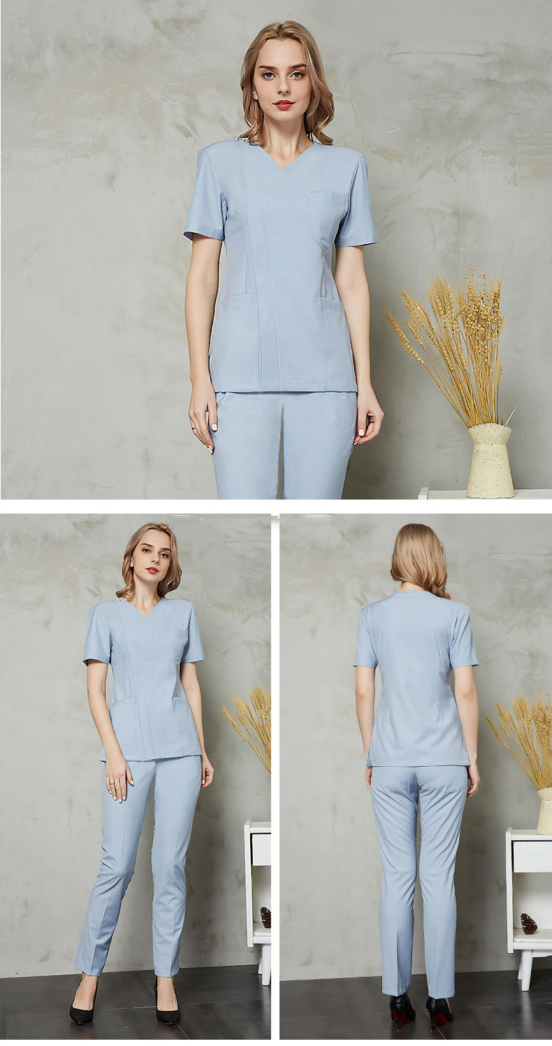 Customized doctor's surgical gown short-sleeved nurse uniform dental beauty oral pet care uniform