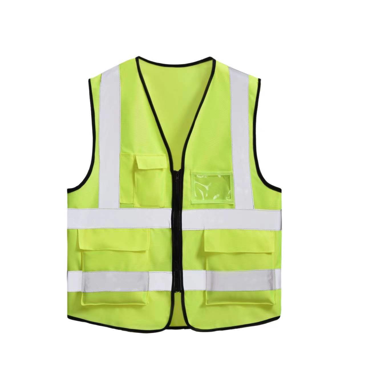 Reflective orange safety vest  with pockets security sanitation worker's uniform Safety reflective waistcoat