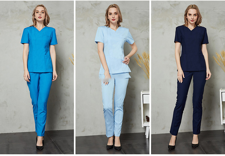 Customized doctor's surgical gown short-sleeved nurse uniform dental beauty oral pet care uniform