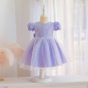 Child Summer Clothes Toddler Infant Baby Kid Girls Dress Lace Bow Puff Sleeve Tulle Party Wedding Birthday Dresses For Girls