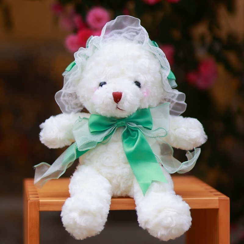 Make Your Own Plush Toy Valentine's Gift Stuffed Animals Toys Teddy Bear Plush Doll Lolita Lace Teddy Bear Green OEM Unisex 30cm