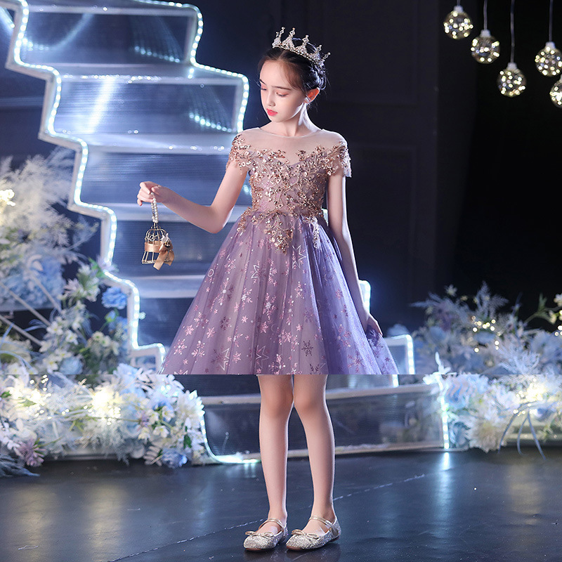 Green Horizon 2023 Wholesale Girls Boutique Clothing Children Birthday Wedding Party Wear Evening Elegant Kids Girl Dress