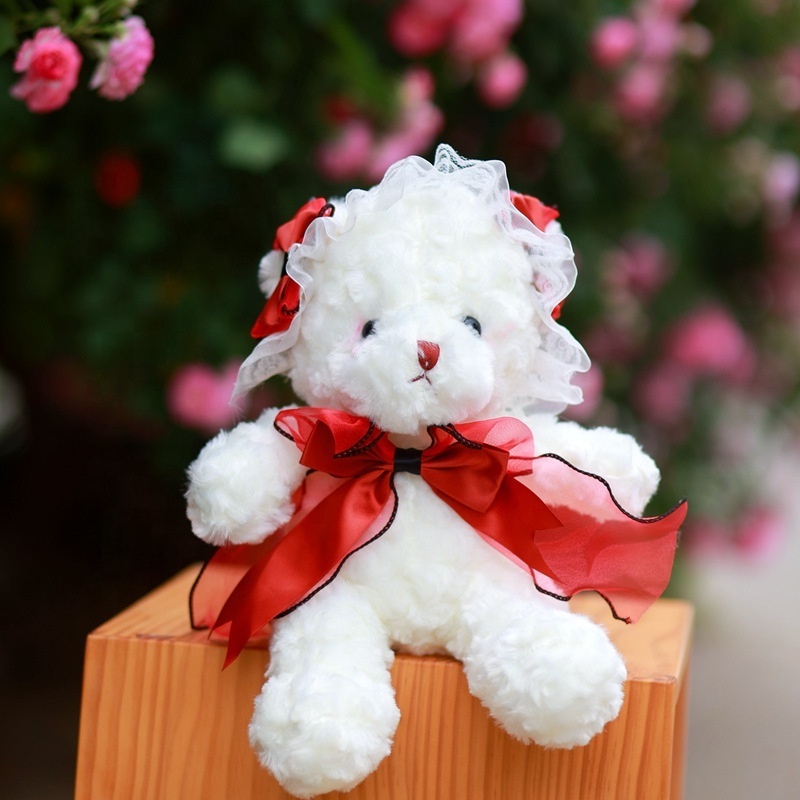 Make Your Own Plush Toy Valentine's Gift Stuffed Animals Toys Teddy Bear Plush Doll Lolita Lace Teddy Bear Green OEM Unisex 30cm