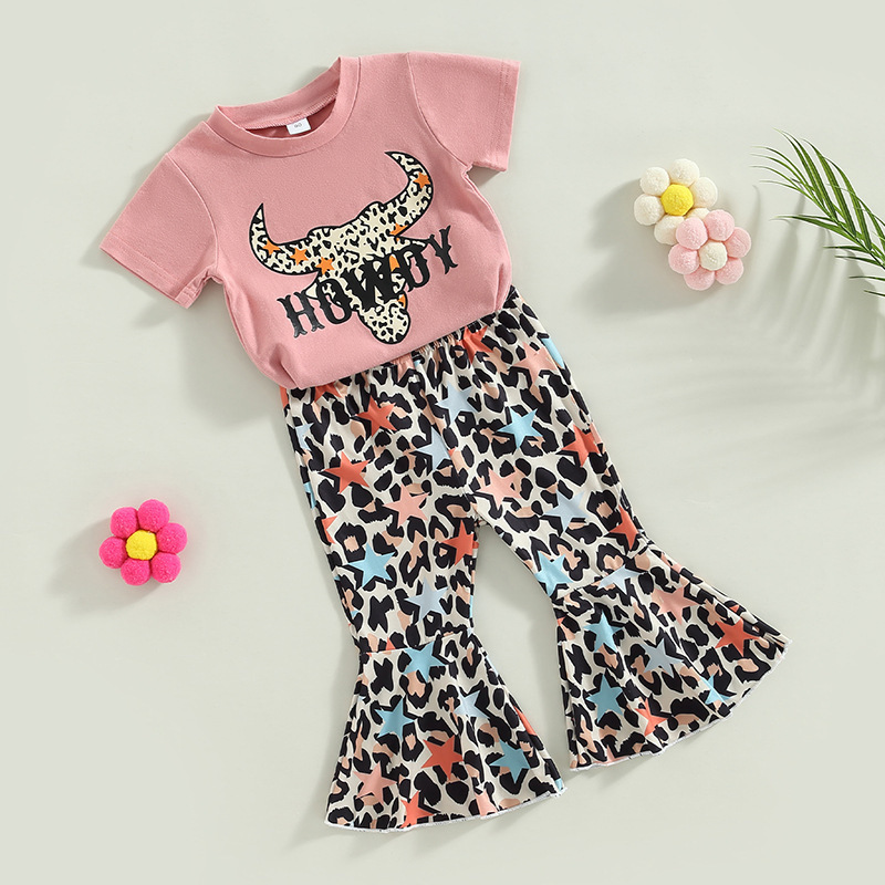 Green Horizon Baby Clothing Set baby dress girls Custom Logo Girl Bell Bottom Outfits 2pcs Boutique clothing Clothes girls' sets