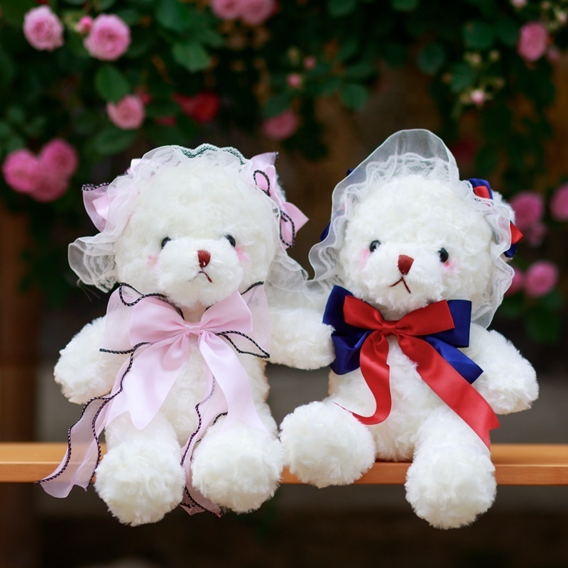 Make Your Own Plush Toy Valentine's Gift Stuffed Animals Toys Teddy Bear Plush Doll Lolita Lace Teddy Bear Green OEM Unisex 30cm